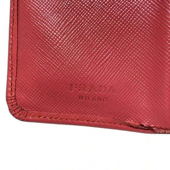Auth PRADA - 1M1225 Pink Leather Bifold Wallet - Picture 4 of 7